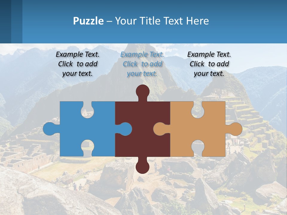 A View Of A Mountain Range With A Few Ruins In The Foreground PowerPoint Template