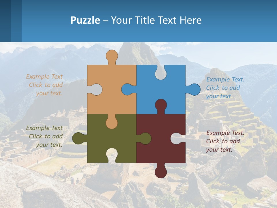 A View Of A Mountain Range With A Few Ruins In The Foreground PowerPoint Template