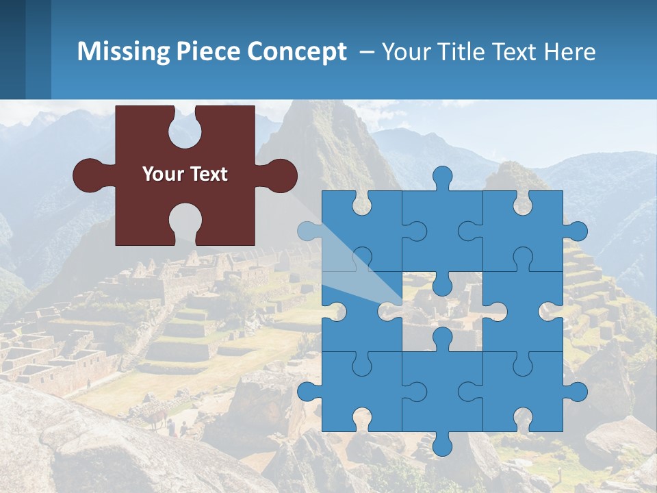 A View Of A Mountain Range With A Few Ruins In The Foreground PowerPoint Template