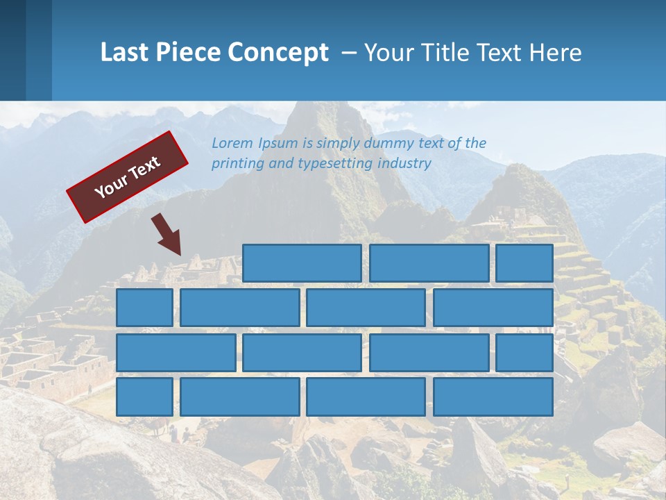 A View Of A Mountain Range With A Few Ruins In The Foreground PowerPoint Template