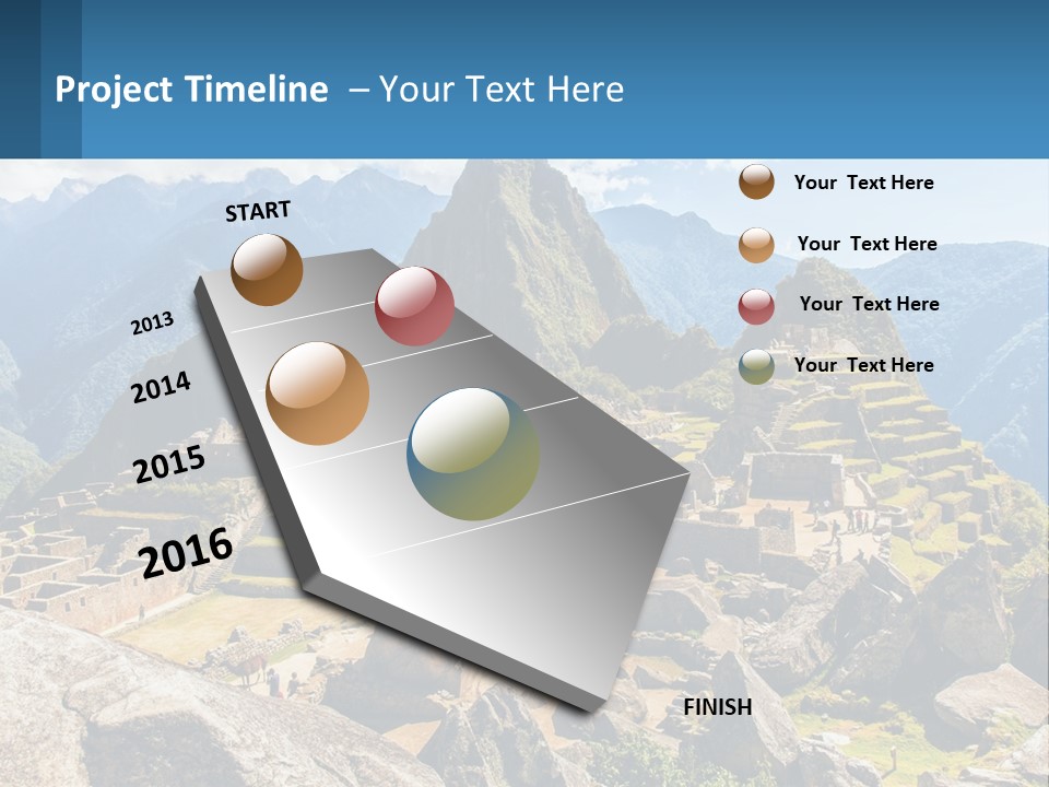 A View Of A Mountain Range With A Few Ruins In The Foreground PowerPoint Template