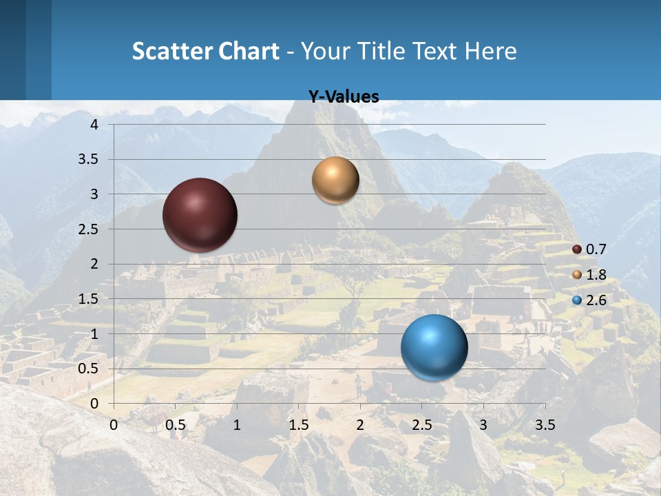 A View Of A Mountain Range With A Few Ruins In The Foreground PowerPoint Template
