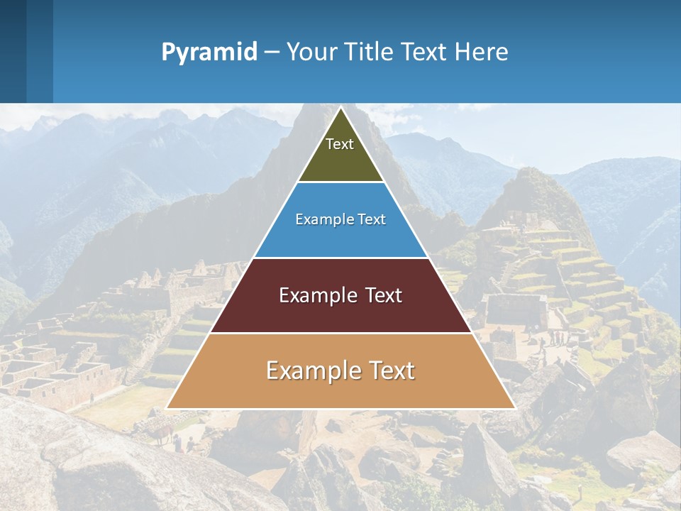 A View Of A Mountain Range With A Few Ruins In The Foreground PowerPoint Template