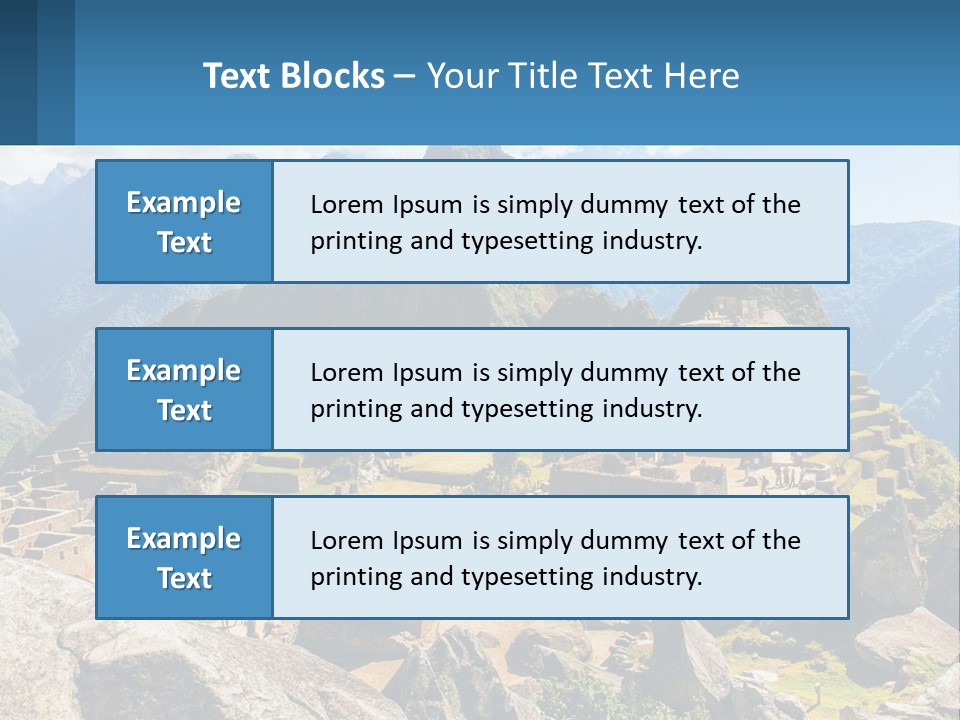 A View Of A Mountain Range With A Few Ruins In The Foreground PowerPoint Template
