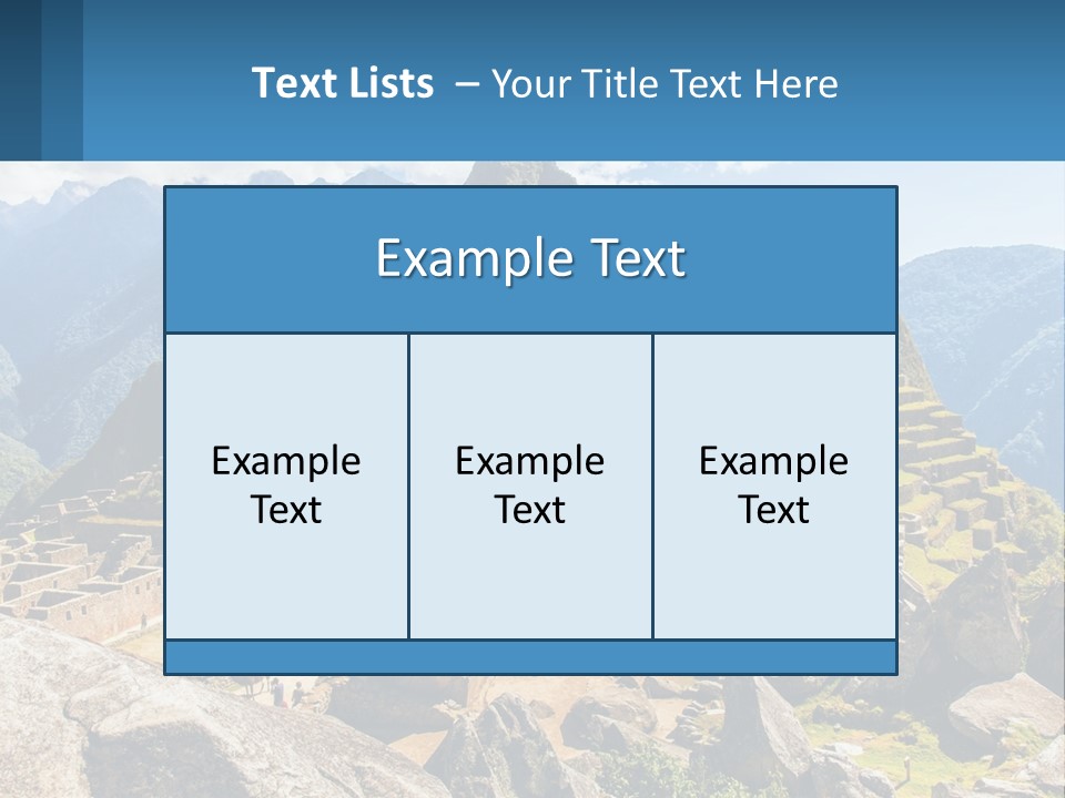 A View Of A Mountain Range With A Few Ruins In The Foreground PowerPoint Template