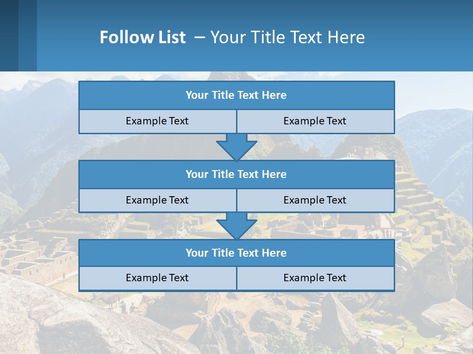 A View Of A Mountain Range With A Few Ruins In The Foreground PowerPoint Template