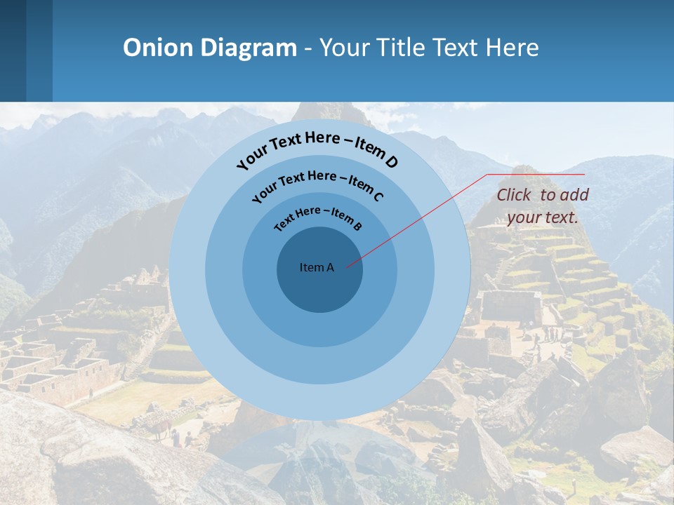 A View Of A Mountain Range With A Few Ruins In The Foreground PowerPoint Template