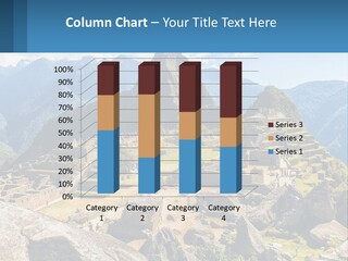 A View Of A Mountain Range With A Few Ruins In The Foreground PowerPoint Template