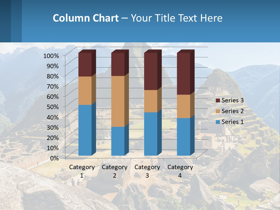 A View Of A Mountain Range With A Few Ruins In The Foreground PowerPoint Template