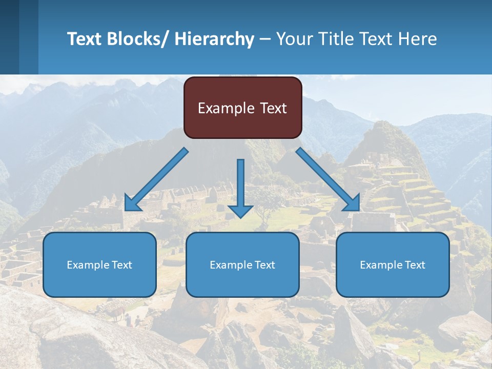 A View Of A Mountain Range With A Few Ruins In The Foreground PowerPoint Template