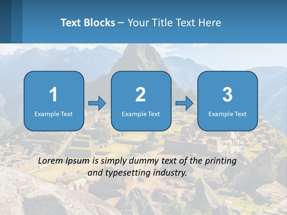 A View Of A Mountain Range With A Few Ruins In The Foreground PowerPoint Template