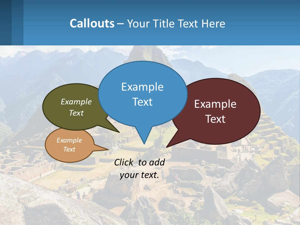 A View Of A Mountain Range With A Few Ruins In The Foreground PowerPoint Template
