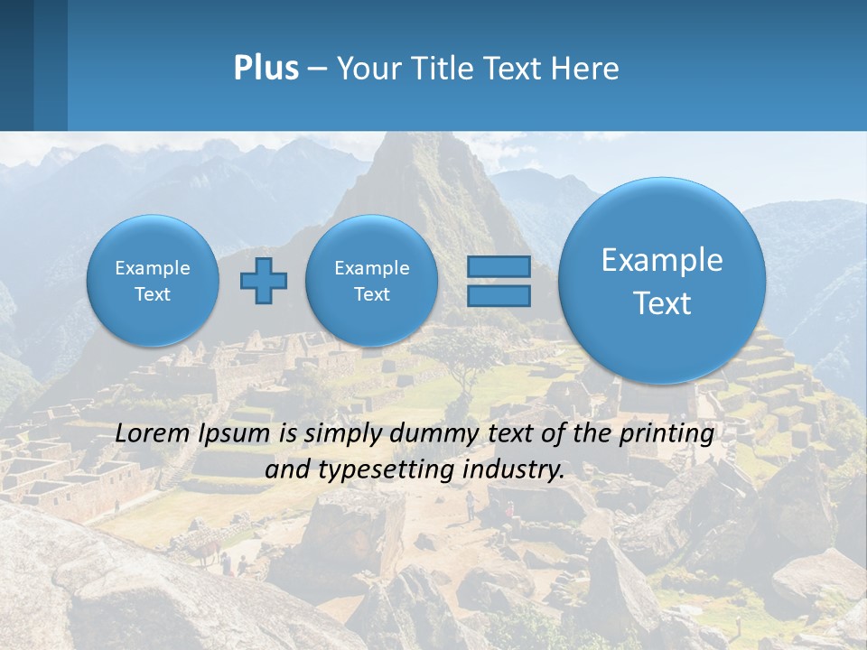 A View Of A Mountain Range With A Few Ruins In The Foreground PowerPoint Template