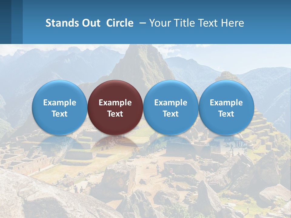 A View Of A Mountain Range With A Few Ruins In The Foreground PowerPoint Template