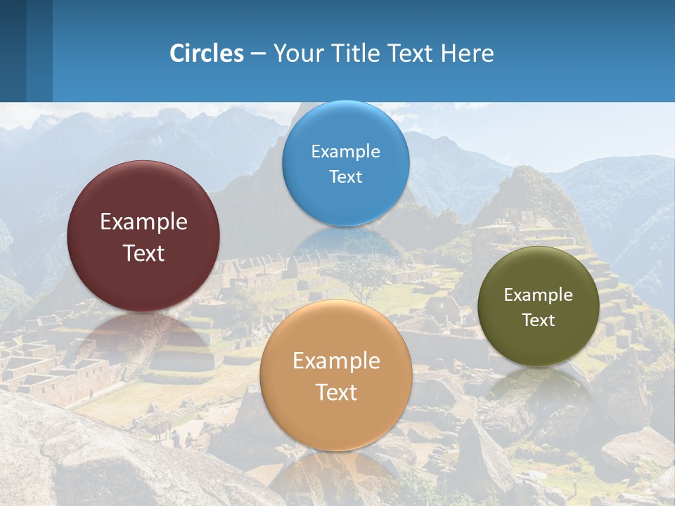 A View Of A Mountain Range With A Few Ruins In The Foreground PowerPoint Template