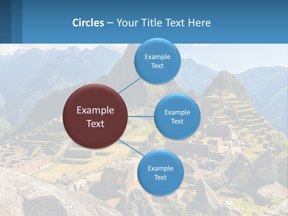 A View Of A Mountain Range With A Few Ruins In The Foreground PowerPoint Template