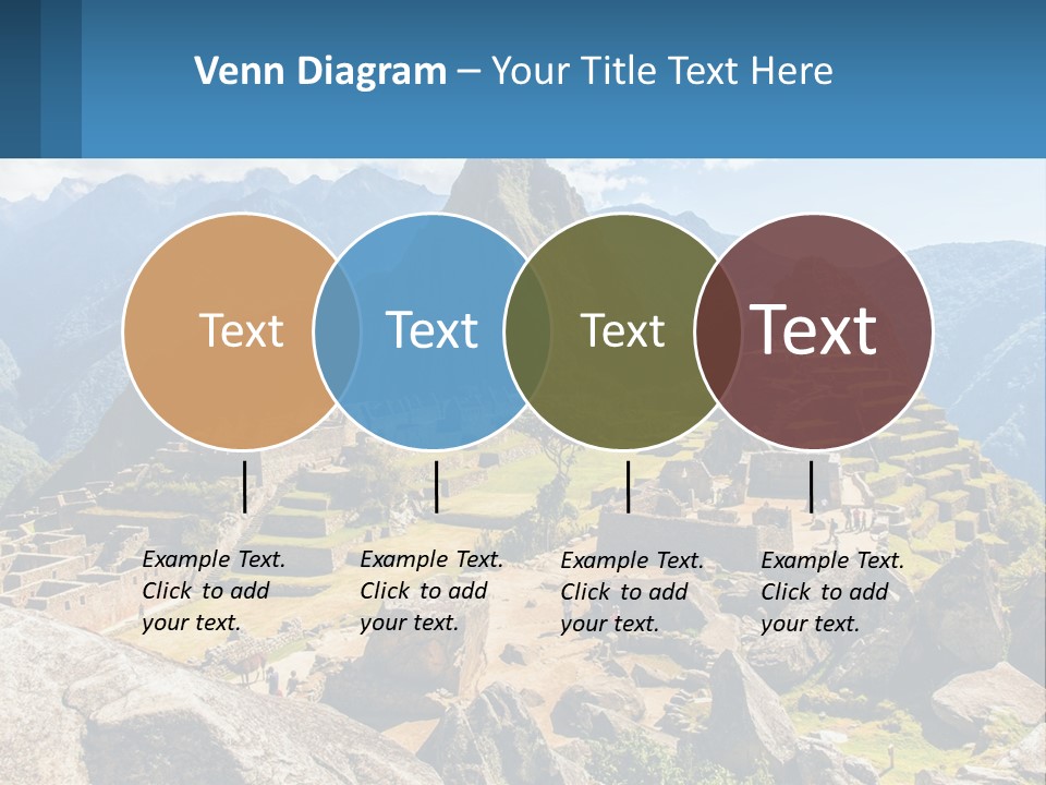 A View Of A Mountain Range With A Few Ruins In The Foreground PowerPoint Template