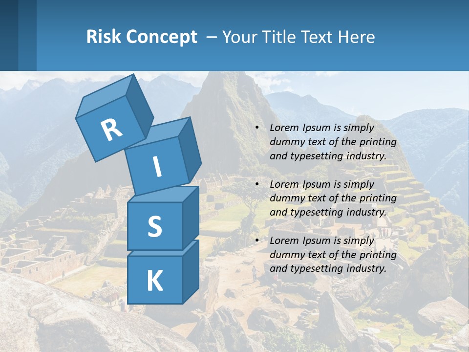 A View Of A Mountain Range With A Few Ruins In The Foreground PowerPoint Template