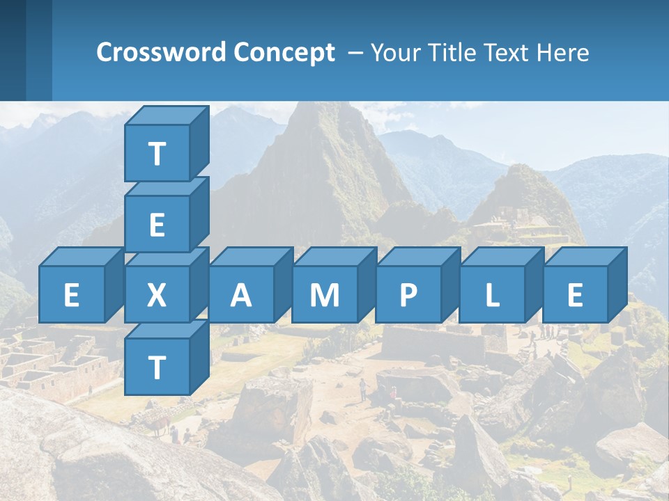 A View Of A Mountain Range With A Few Ruins In The Foreground PowerPoint Template