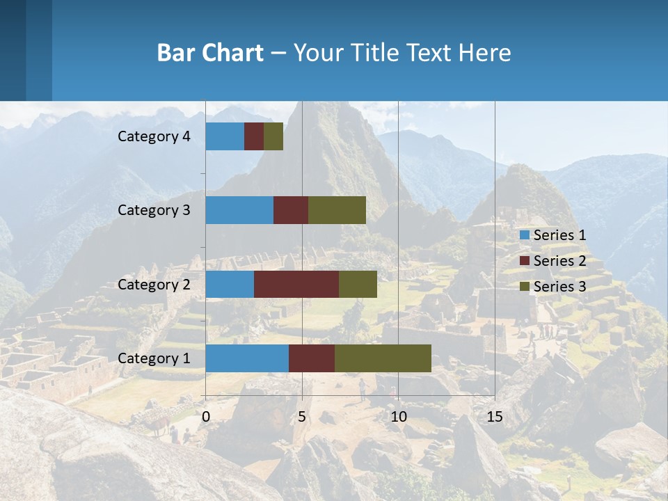 A View Of A Mountain Range With A Few Ruins In The Foreground PowerPoint Template