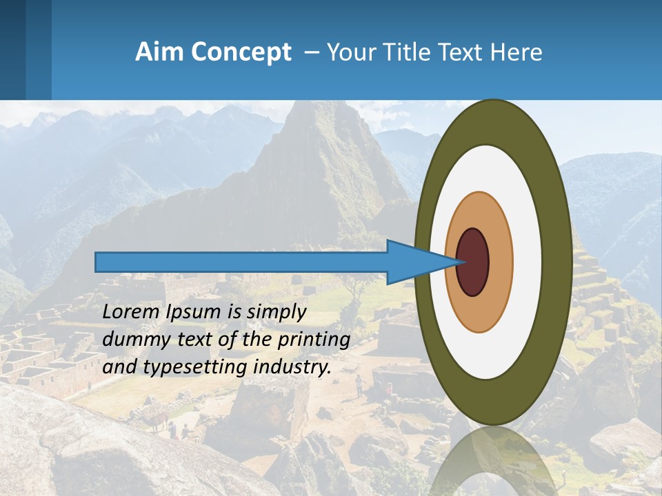 A View Of A Mountain Range With A Few Ruins In The Foreground PowerPoint Template