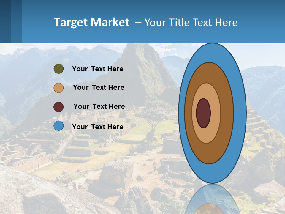 A View Of A Mountain Range With A Few Ruins In The Foreground PowerPoint Template