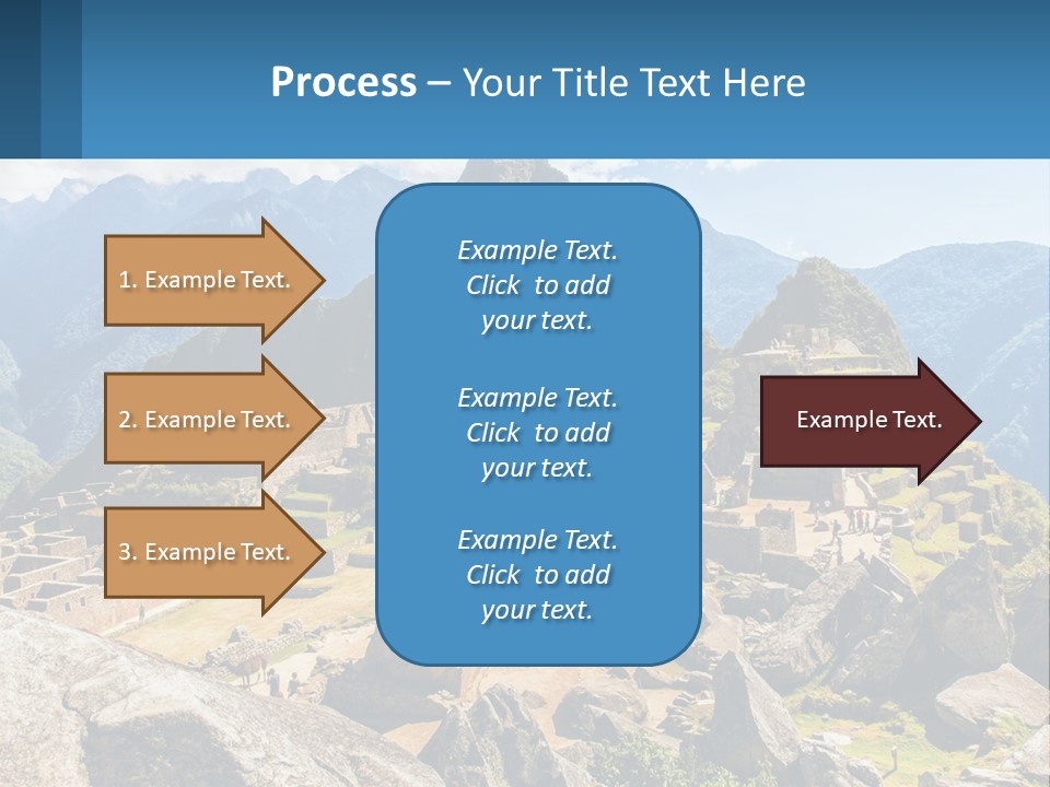 A View Of A Mountain Range With A Few Ruins In The Foreground PowerPoint Template