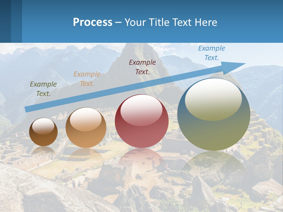 A View Of A Mountain Range With A Few Ruins In The Foreground PowerPoint Template