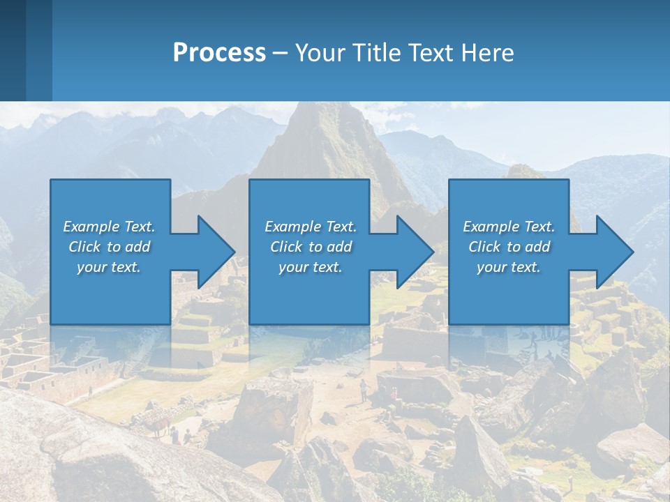 A View Of A Mountain Range With A Few Ruins In The Foreground PowerPoint Template