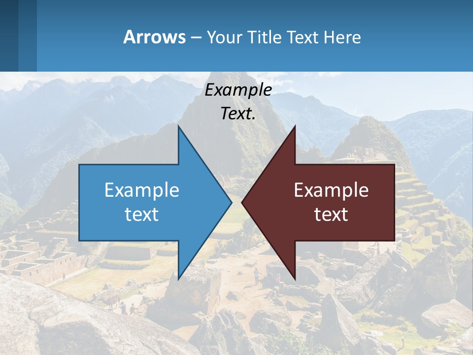 A View Of A Mountain Range With A Few Ruins In The Foreground PowerPoint Template