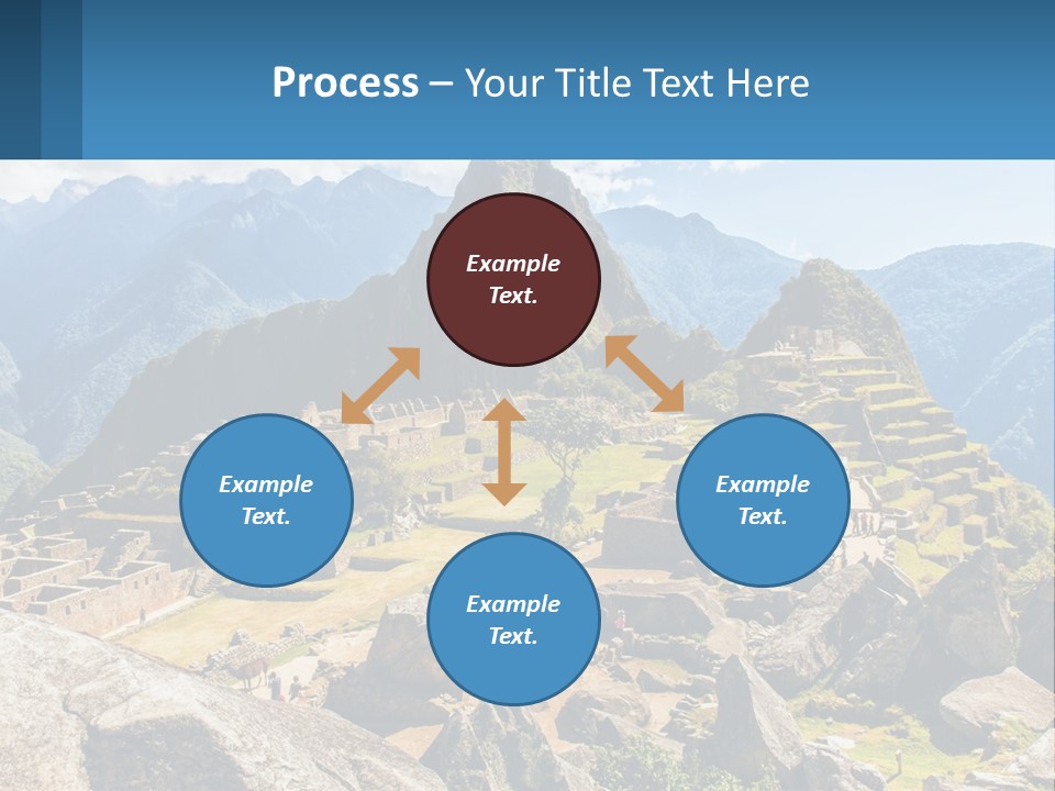 A View Of A Mountain Range With A Few Ruins In The Foreground PowerPoint Template