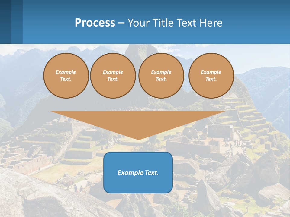 A View Of A Mountain Range With A Few Ruins In The Foreground PowerPoint Template