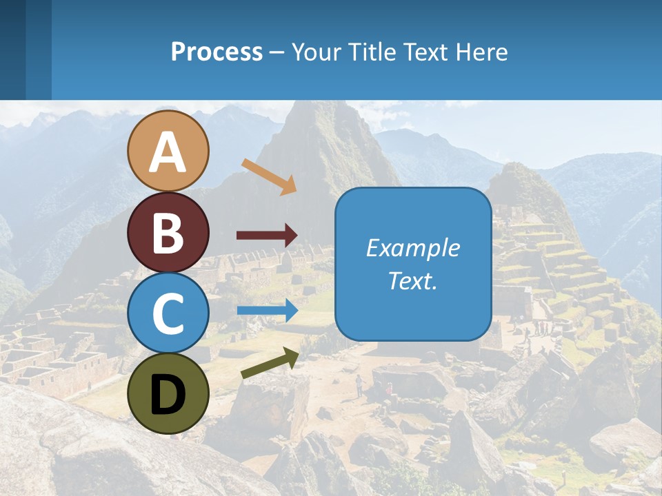 A View Of A Mountain Range With A Few Ruins In The Foreground PowerPoint Template