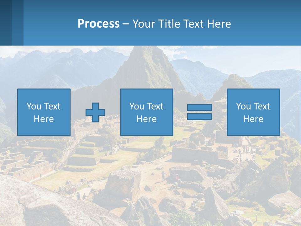 A View Of A Mountain Range With A Few Ruins In The Foreground PowerPoint Template
