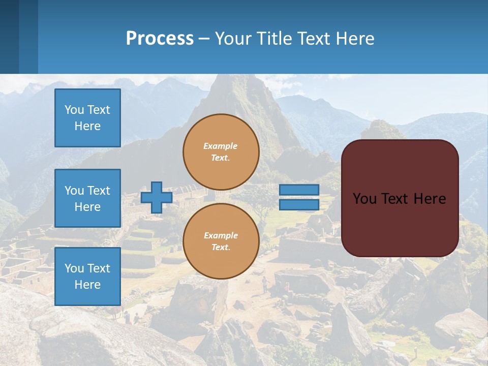 A View Of A Mountain Range With A Few Ruins In The Foreground PowerPoint Template