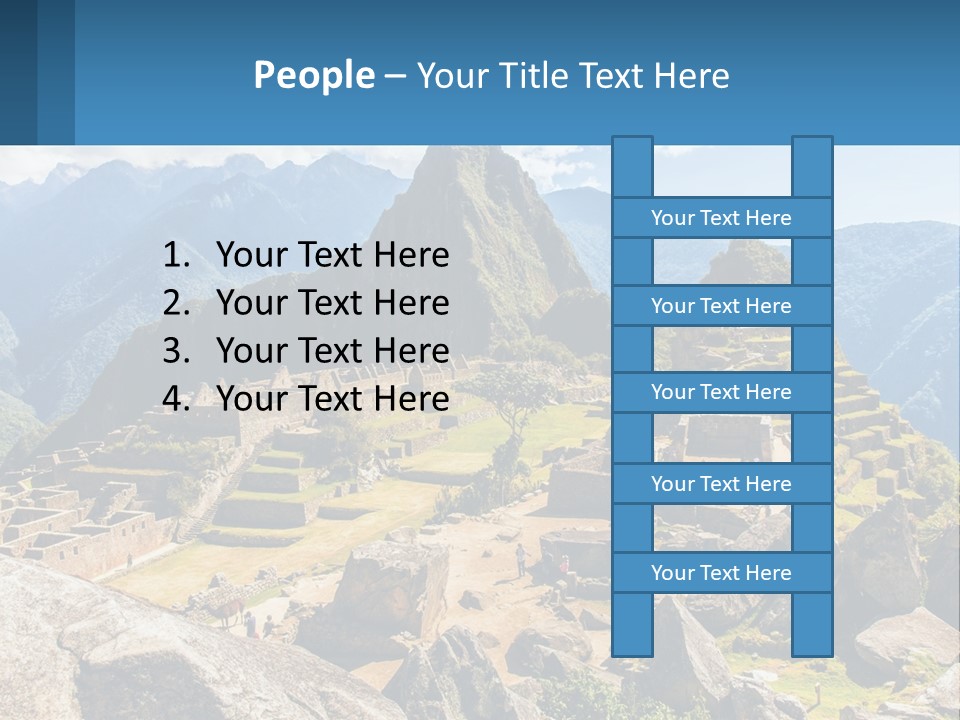 A View Of A Mountain Range With A Few Ruins In The Foreground PowerPoint Template