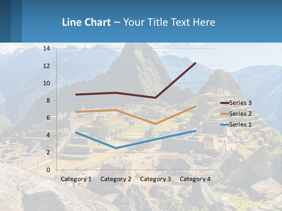 A View Of A Mountain Range With A Few Ruins In The Foreground PowerPoint Template