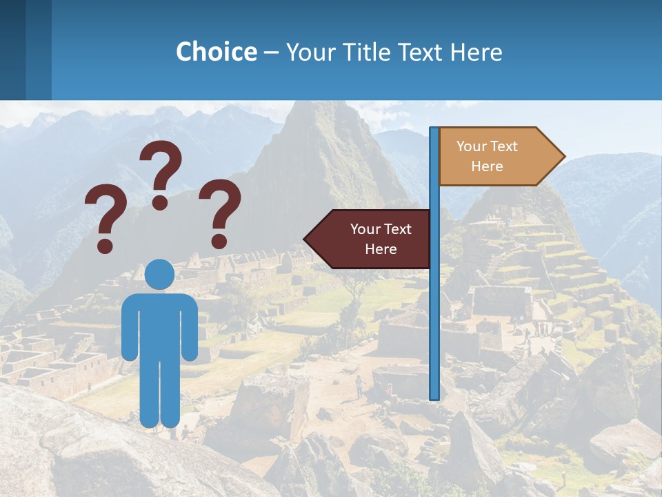A View Of A Mountain Range With A Few Ruins In The Foreground PowerPoint Template