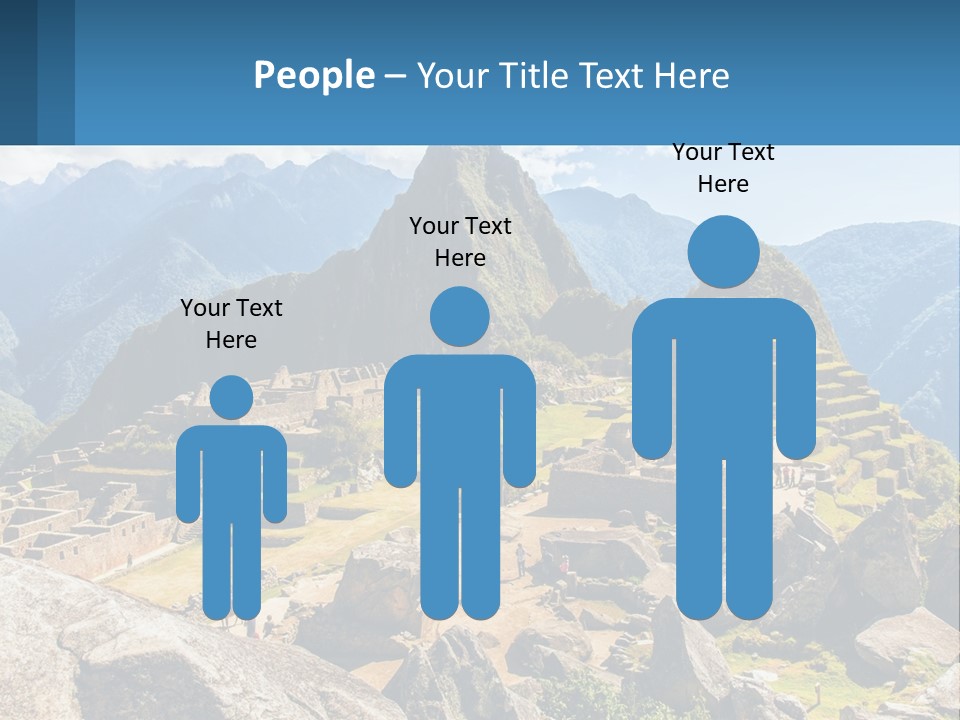 A View Of A Mountain Range With A Few Ruins In The Foreground PowerPoint Template