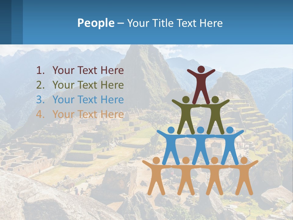 A View Of A Mountain Range With A Few Ruins In The Foreground PowerPoint Template