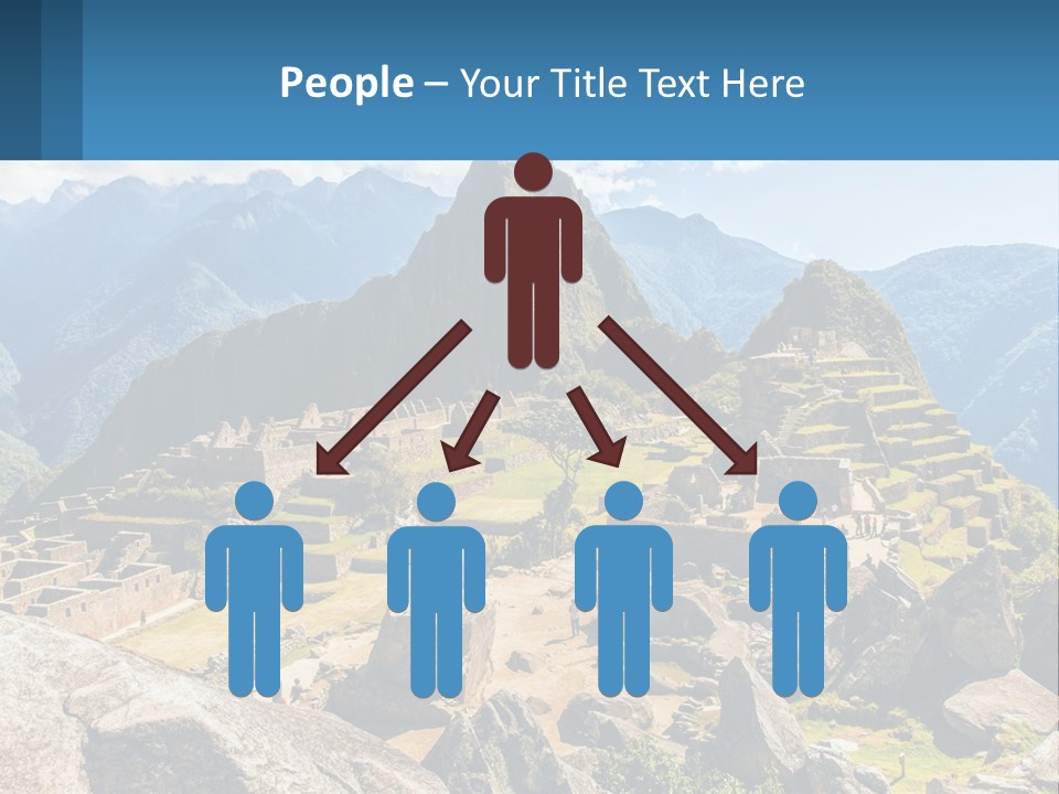 A View Of A Mountain Range With A Few Ruins In The Foreground PowerPoint Template