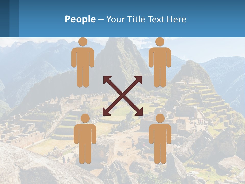 A View Of A Mountain Range With A Few Ruins In The Foreground PowerPoint Template