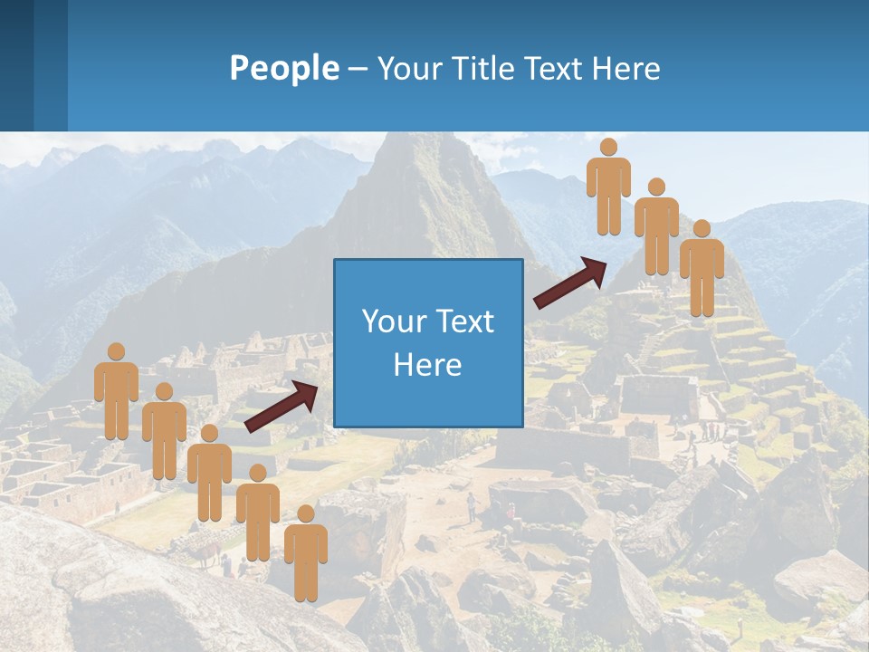 A View Of A Mountain Range With A Few Ruins In The Foreground PowerPoint Template