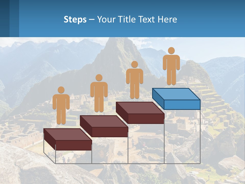 A View Of A Mountain Range With A Few Ruins In The Foreground PowerPoint Template