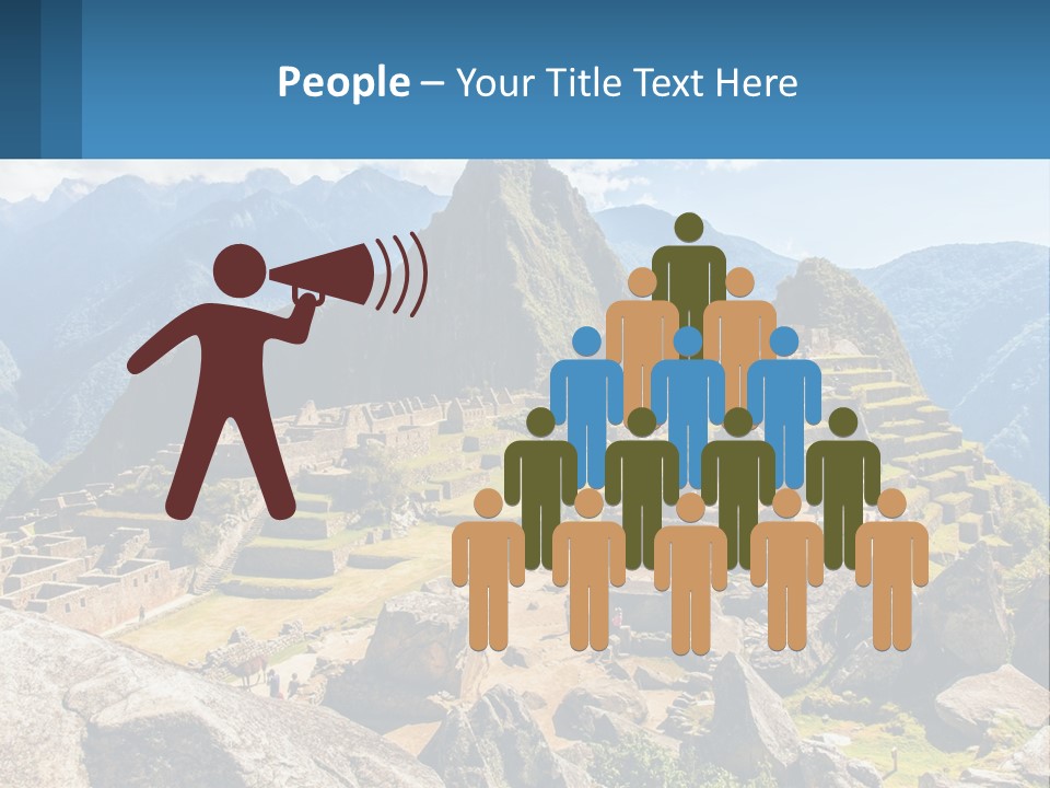 A View Of A Mountain Range With A Few Ruins In The Foreground PowerPoint Template