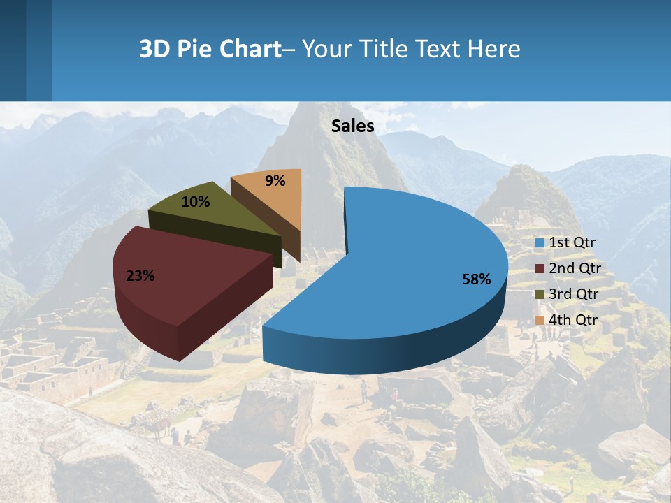 A View Of A Mountain Range With A Few Ruins In The Foreground PowerPoint Template