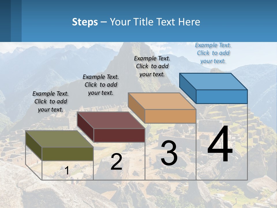 A View Of A Mountain Range With A Few Ruins In The Foreground PowerPoint Template