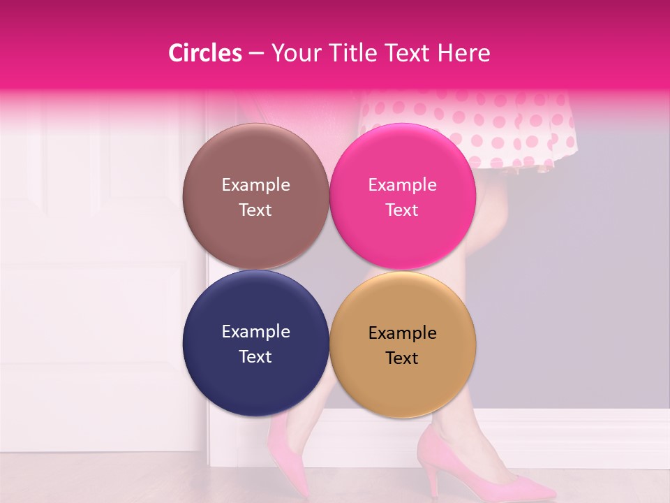 A Woman In A Polka Dot Dress Holding A Pink Purse PowerPoint Template