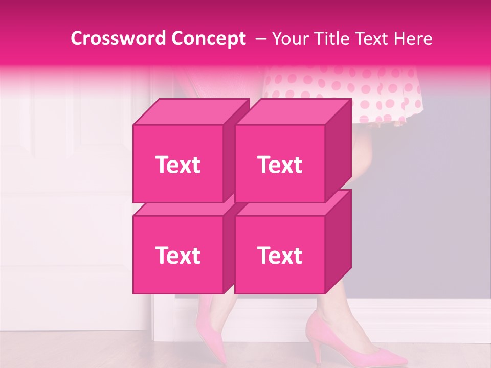 A Woman In A Polka Dot Dress Holding A Pink Purse PowerPoint Template