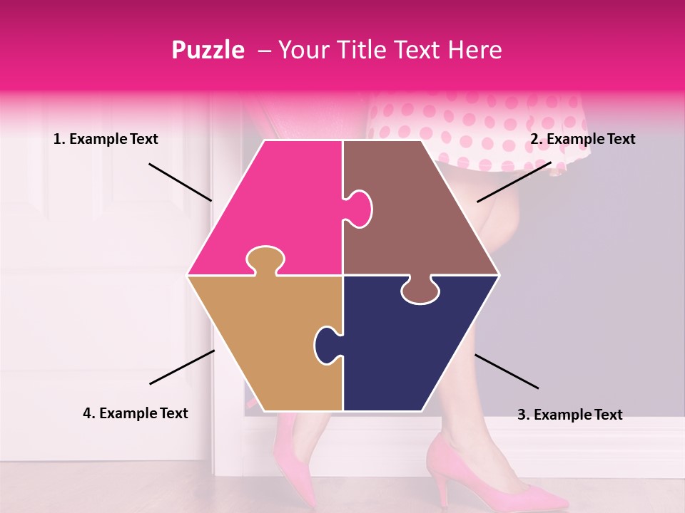 A Woman In A Polka Dot Dress Holding A Pink Purse PowerPoint Template